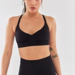 Adjustable Strap Sports Bra Black