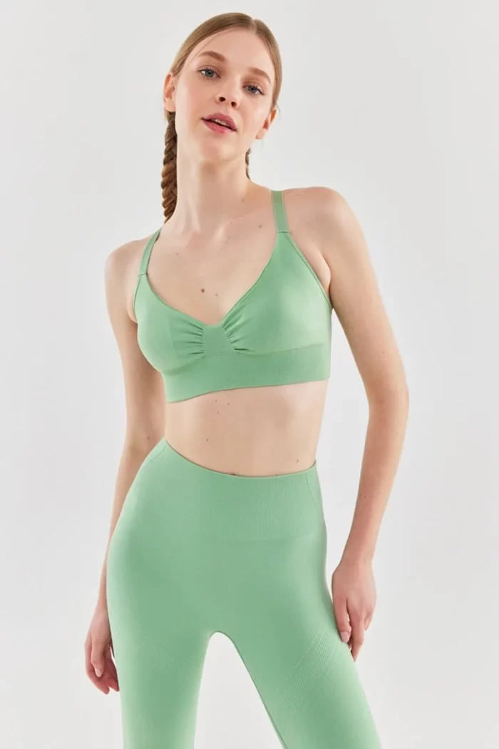 Come up Adjustable Strap Sports Bra Green sportmaze