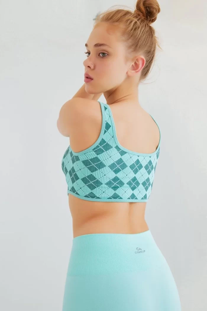 Diamond Patterned Sports Undershirt Green Mint