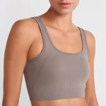 Herringbone Patterned Cross Strap Sports Bra Mahlep Powder