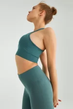 Piping Detail Sports Bra Pastel Green