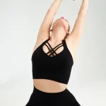 Piping Detailed Sports Bra Black