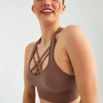 Piping Detailed Sports Bra Milky Coffee