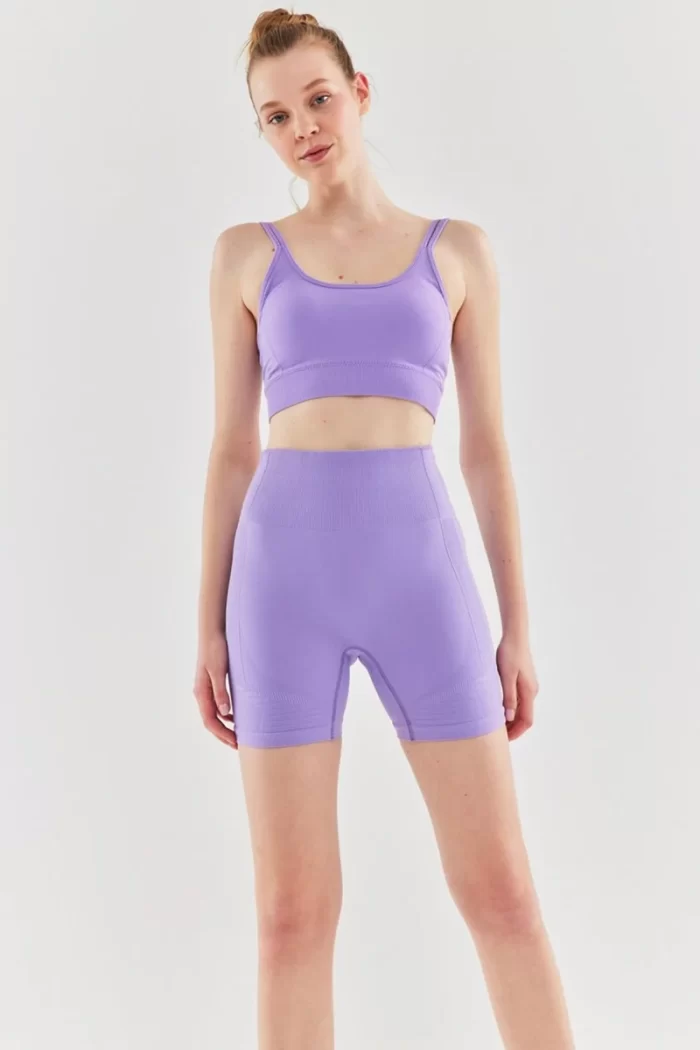 Come up Double Strap Sports Bra Lilac sportmaze