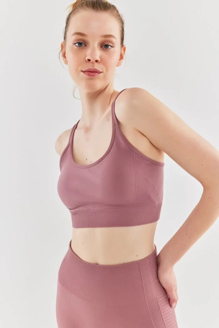 Double Strap Sports Bra Rose