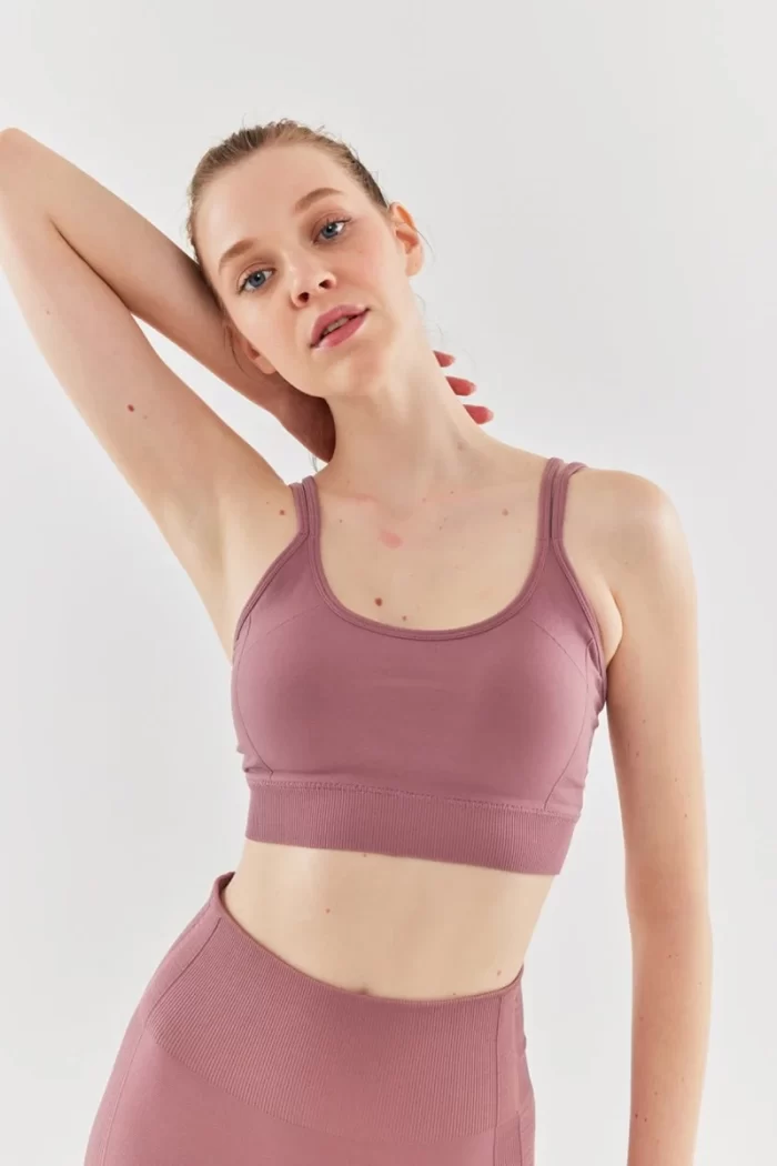 Come up Double Strap Sports Bra Rose sportmaze