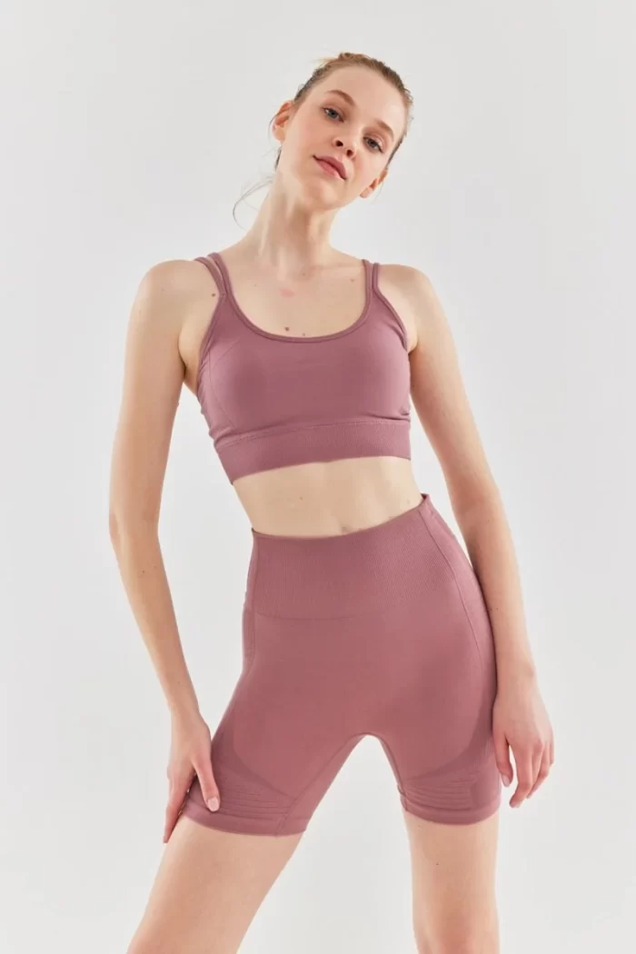 Come up Double Strap Sports Bra Rose sportmaze