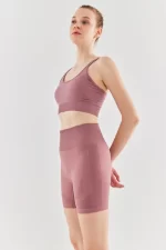 Come up Double Strap Sports Bra Rose sportmaze