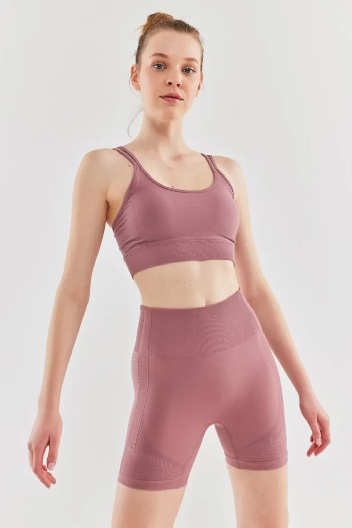 Come up Double Strap Sports Bra Rose sportmaze