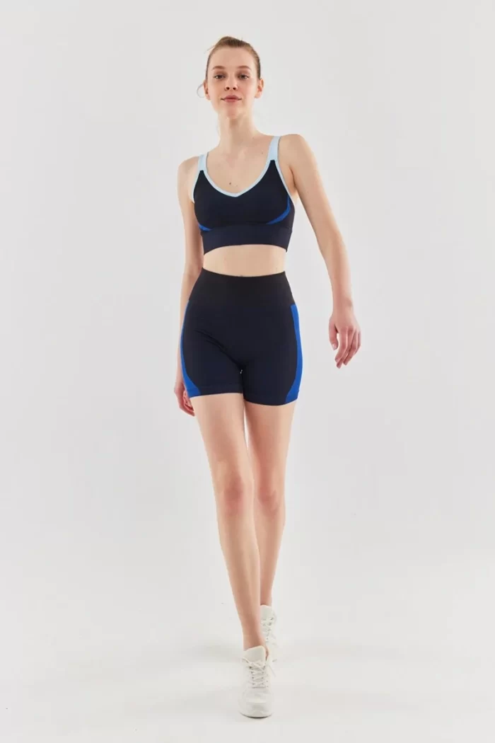 Come up Two Tone Sports Bra Black Blue sportmaze come up