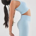 Wide Strap Sports Bra Light Blue