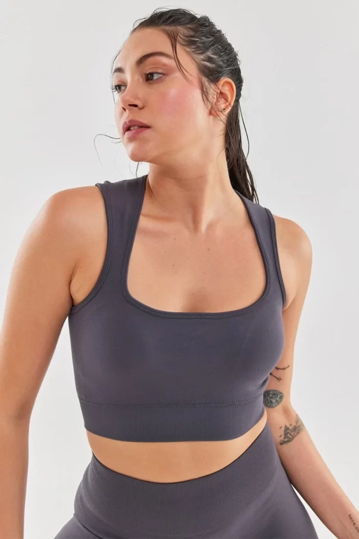 Sportmaze Wide Strap Sports Bra Anthracite