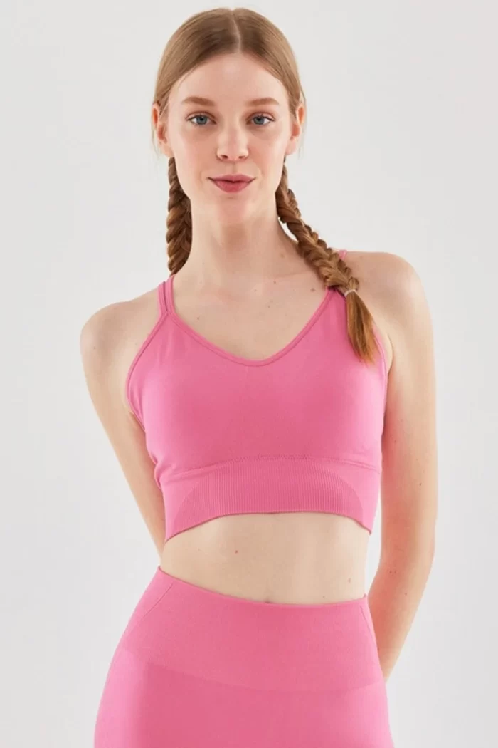 Thin Strap Sports Bra Candy Pink