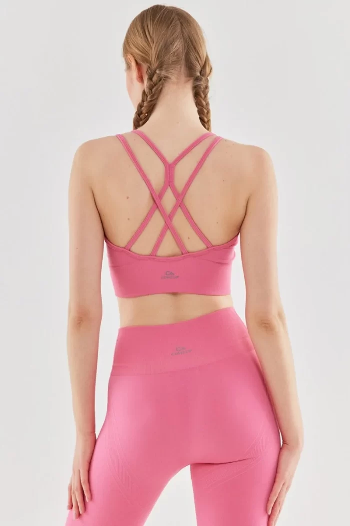 Thin Strap Sports Bra Candy Pink