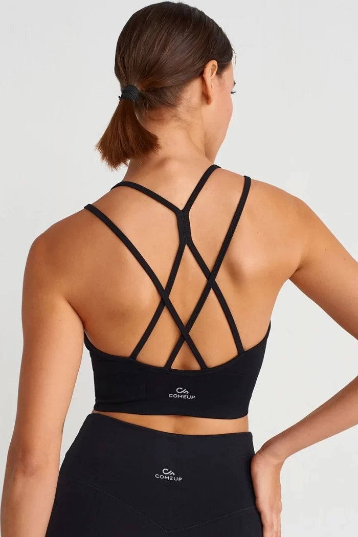 Thin Strap Sports Bra Black