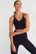 Come up Thin Strap Sports Bra Black sportmaze