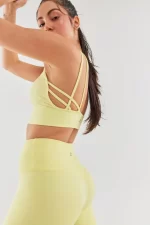 Come up Rope Strap Detailed Sports Bra Lemon Yellow sportmaze