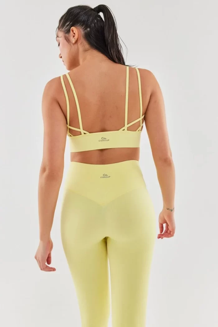 Rope Strap Detailed Sports Bra Lemon Yellow