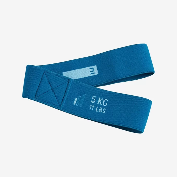 Mini elastic fitness resistance band 5 kg Textile - Turquoise