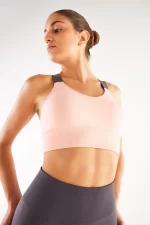 Colorful Strappy Sports Bra Powder Anthracite