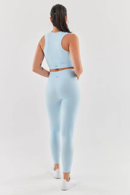 Wide Strap Sports Bra Light Blue