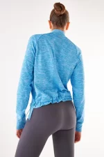 Turtleneck Sports Top Blue Melange