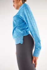 Come up Turtleneck Sports Top Blue Melange - Image 4