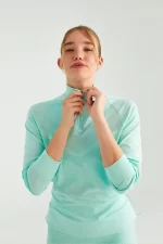 Come up Turtleneck Sports Top Mint Melange come up