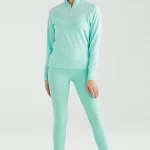 Turtleneck Sports Top Mint Melange