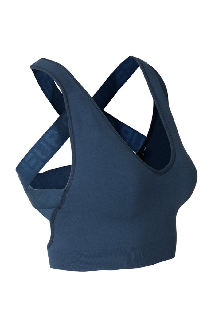 Petrol Sports Bra with Cross Thick Straps