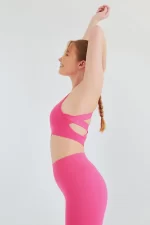 Come up Cross Thick Strap Sports Bra Pink sportmaze