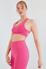 Come up Cross Thick Strap Sports Bra Pink sportmaze