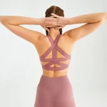 Cross Thick Strap Sports Bra Rose