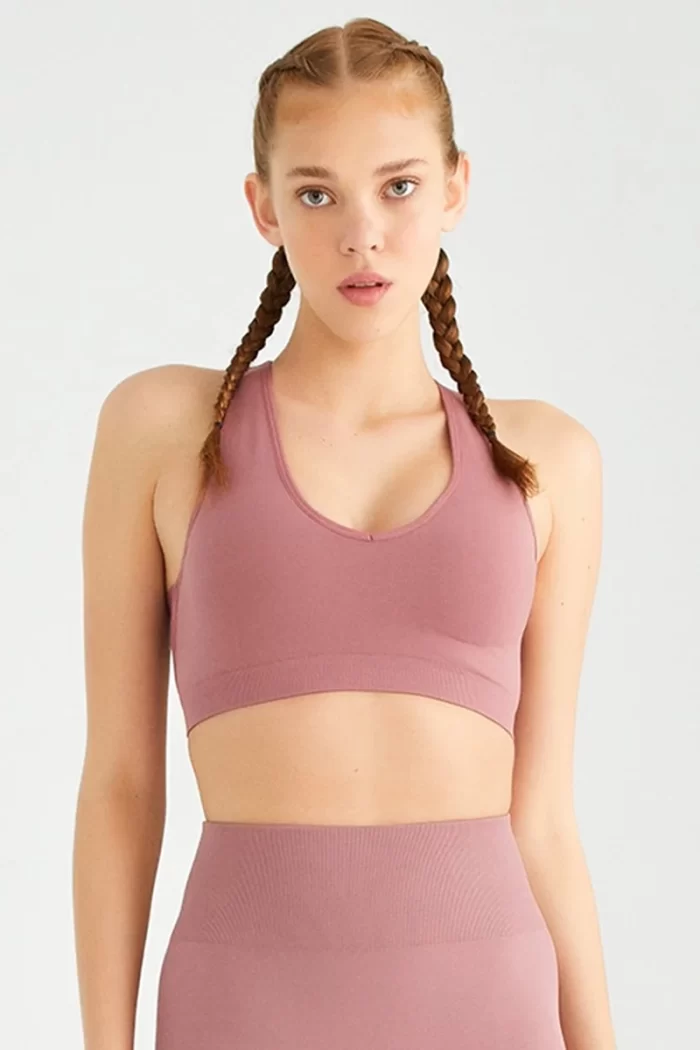 Come up Cross Thick Strap Sports Bra Rose sportmaze