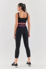 Crop Length Above Ankle Sports Leggings Black