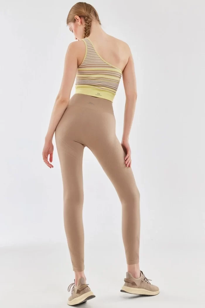 Seamless Compression Leggings Light Brown