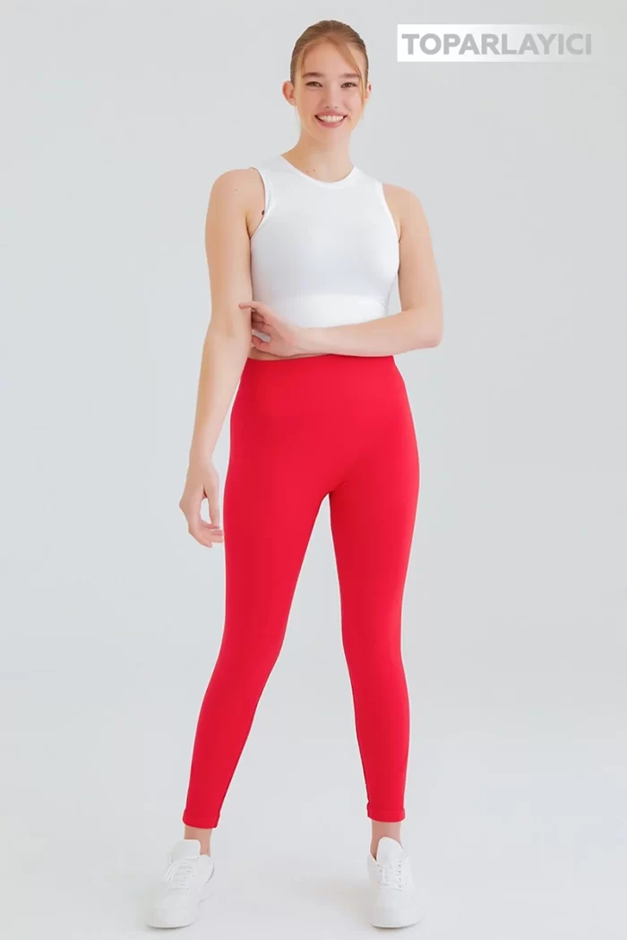 Seamless Compression Leggings Lollipop Red