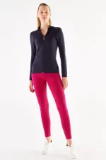 Zippered Sports Jacket Dark Navy Blue