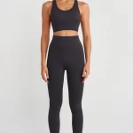 Jacquard Slimming Push Up Leggings Ash Black