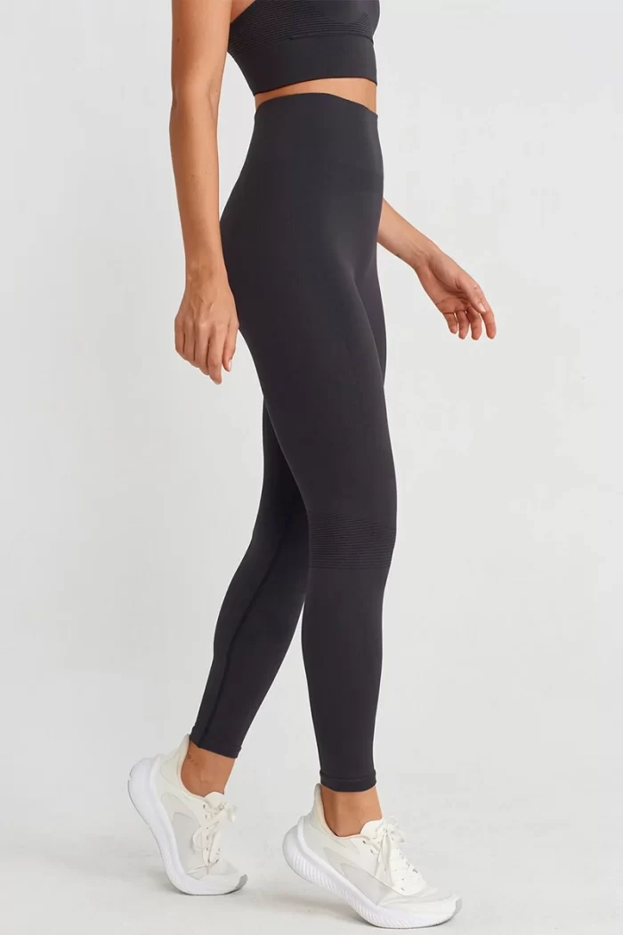 Jacquard Slimming Push Up Leggings Ash Black