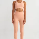 Jacquard Shapewear Push Up Leggings Peach Fuzz