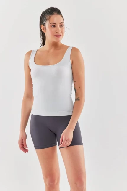 Thick Strap Sports Tank Top Stone Color