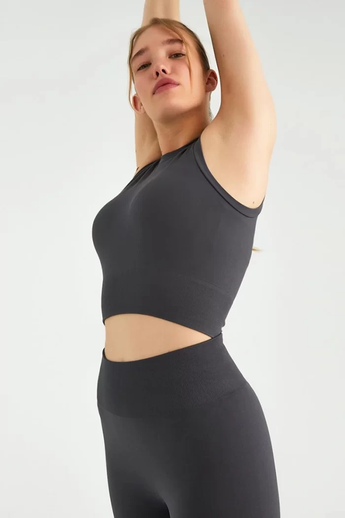 Sleeveless Crop Top Anthracite