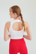 Come up Sleeveless Crop Top White sportmaze