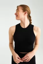 Come up Sleeveless Crop Top Anthracite sportmaze