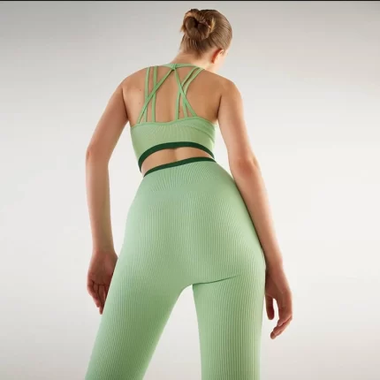 Jacquard Sports Bra Green