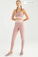 Push Up Effective Recovery Tights Dusty Rose Beige