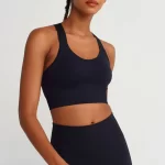 Colorful Strappy Sports Bra Black