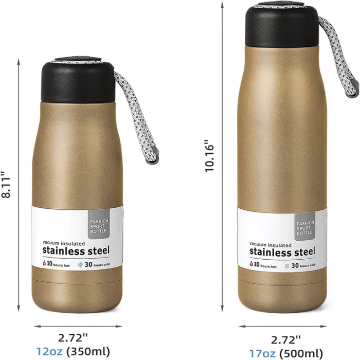 Fashion Sport Bottle Gold Stainless steel