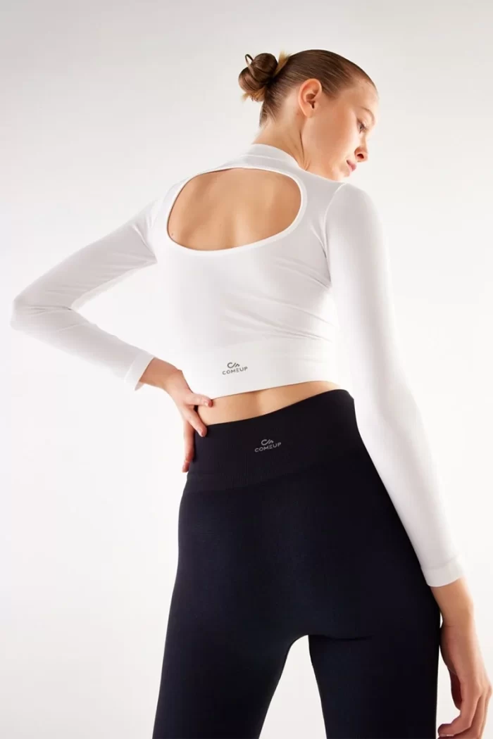 Crop Top Turtleneck White sportmaze